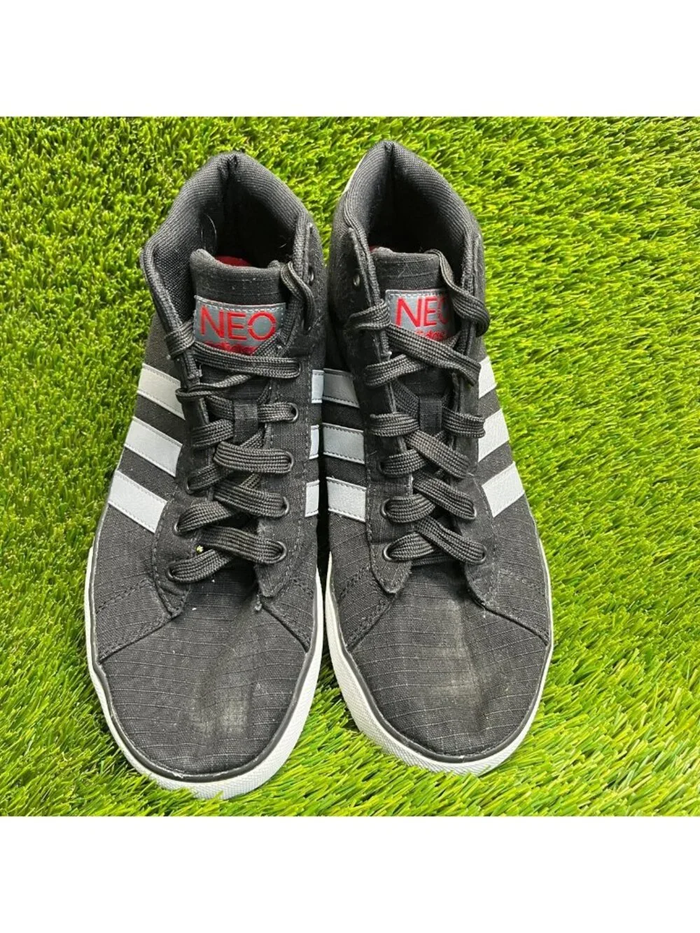 Adidas NEO Daily Vulc Mid Mens Size 10 Black Gray White Athletic Shoes Sneakers